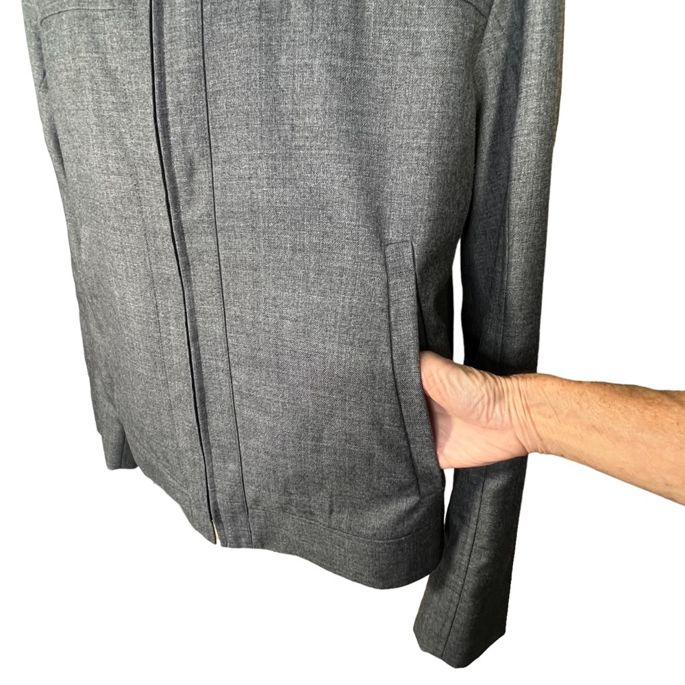 Tumi Men’s Gray Wool Zip Front Lined Jacket Made in Peru Size Large EUC - Picture 4 of 14